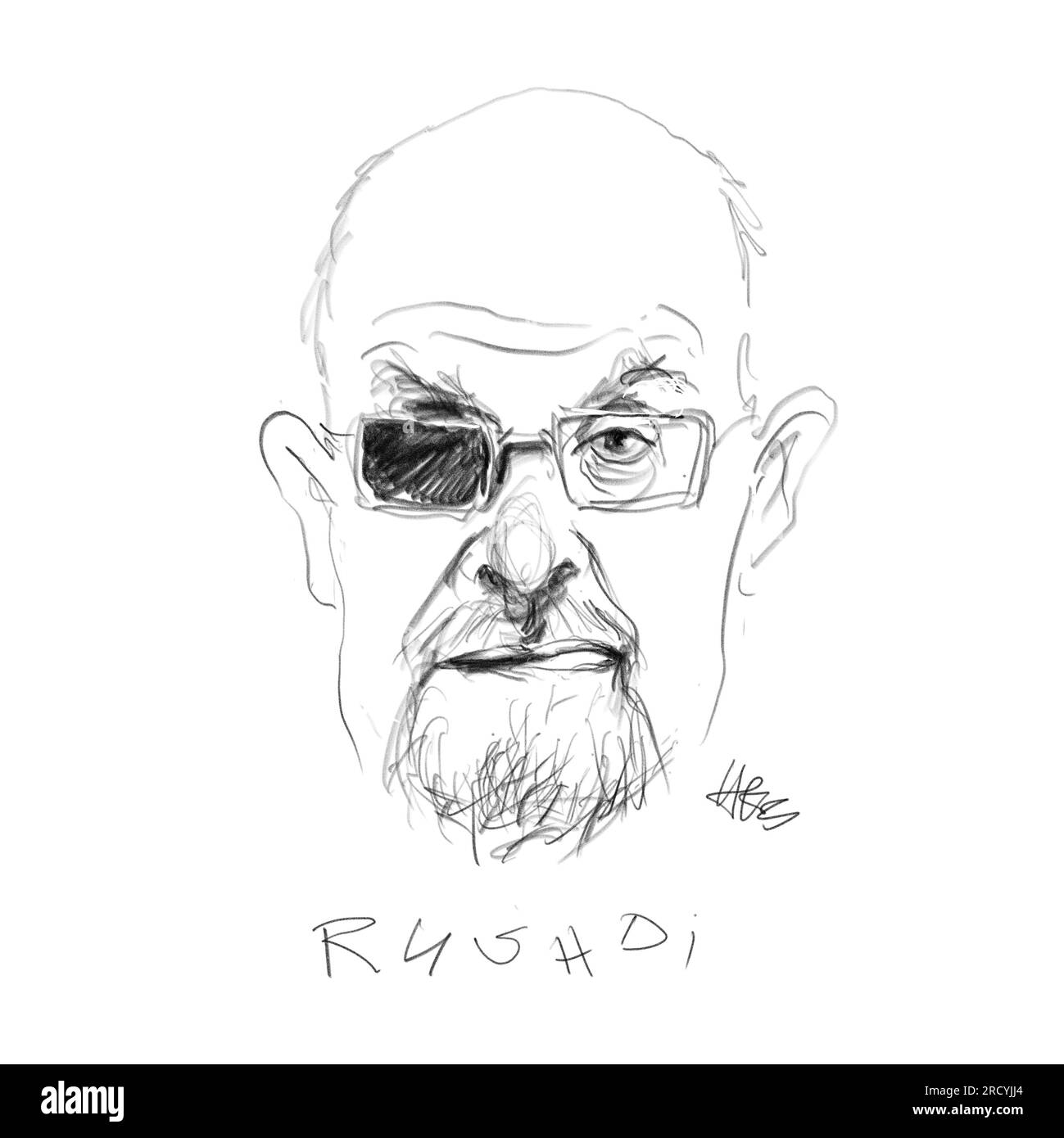 Portrait de Rushdie 21e. Banque D'Images