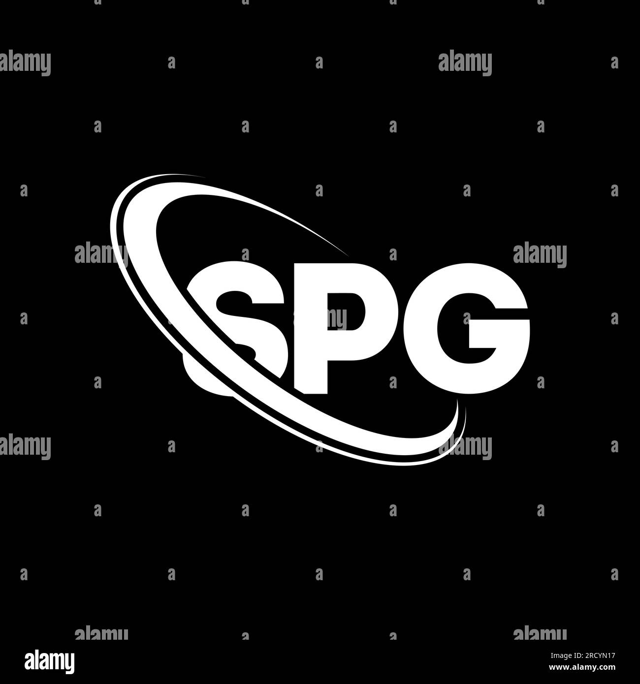 Logo SPG. Lettre SPG. Logo de la lettre SPG. Initiales SPG logo lié avec cercle et logo monogramme majuscule. Typographie SPG pour la technologie, les entreprises Illustration de Vecteur