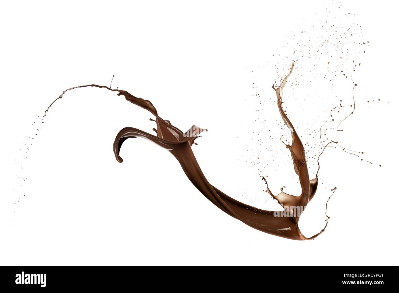 Splash Wave chocolat liquide, isolated on white Banque D'Images