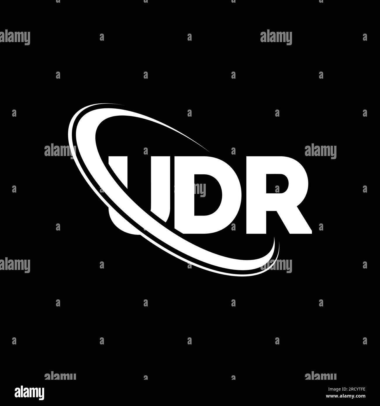 Logo UDR. Lettre UDR. Logo lettre UDR. Initiales UDR logo lié avec cercle et logo monogramme majuscule. Typographie UDR pour la technologie, les entreprises Illustration de Vecteur