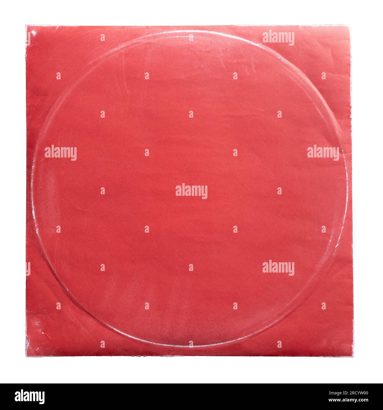 Couverture d'album de disque vinyle vintage rouge sur fond blanc avec chemin de découpage Banque D'Images
