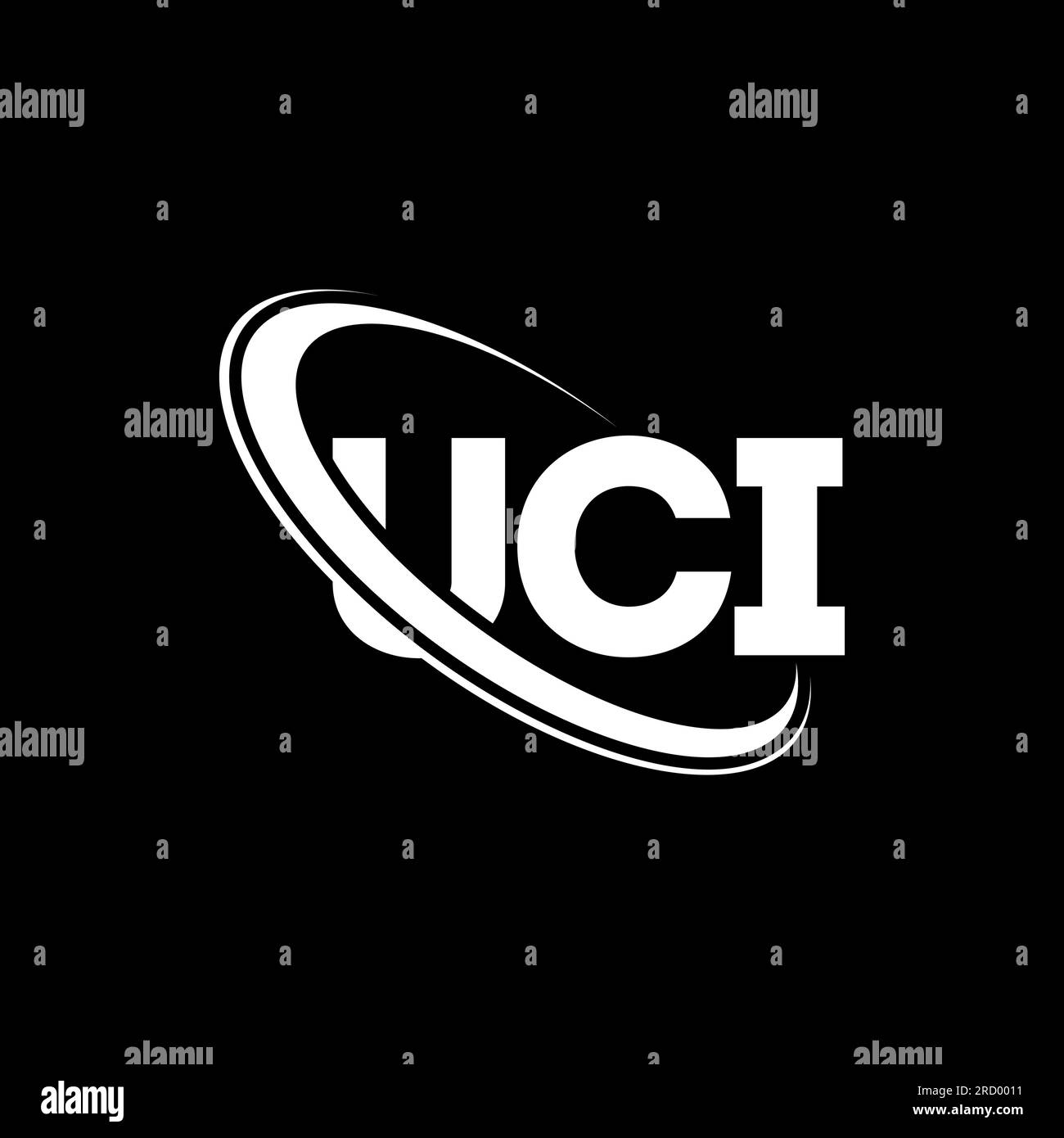 Logo UCI. Lettre UCI. Logo lettre UCI. Initiales logo UCI lié à un cercle et logo monogramme majuscule. Typographie UCI pour la technologie, les entreprises Illustration de Vecteur