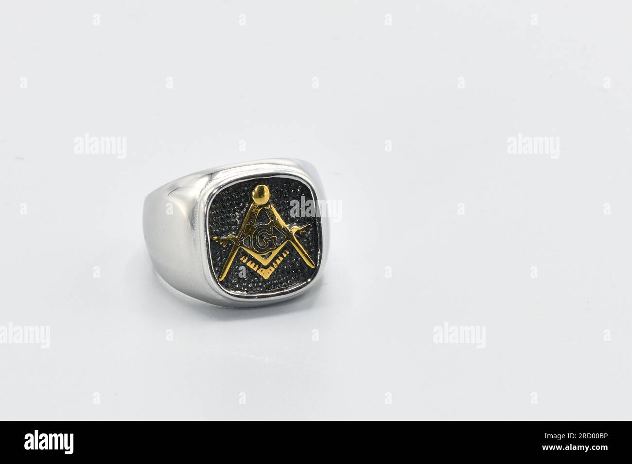 Bague maçonnique. Banque D'Images