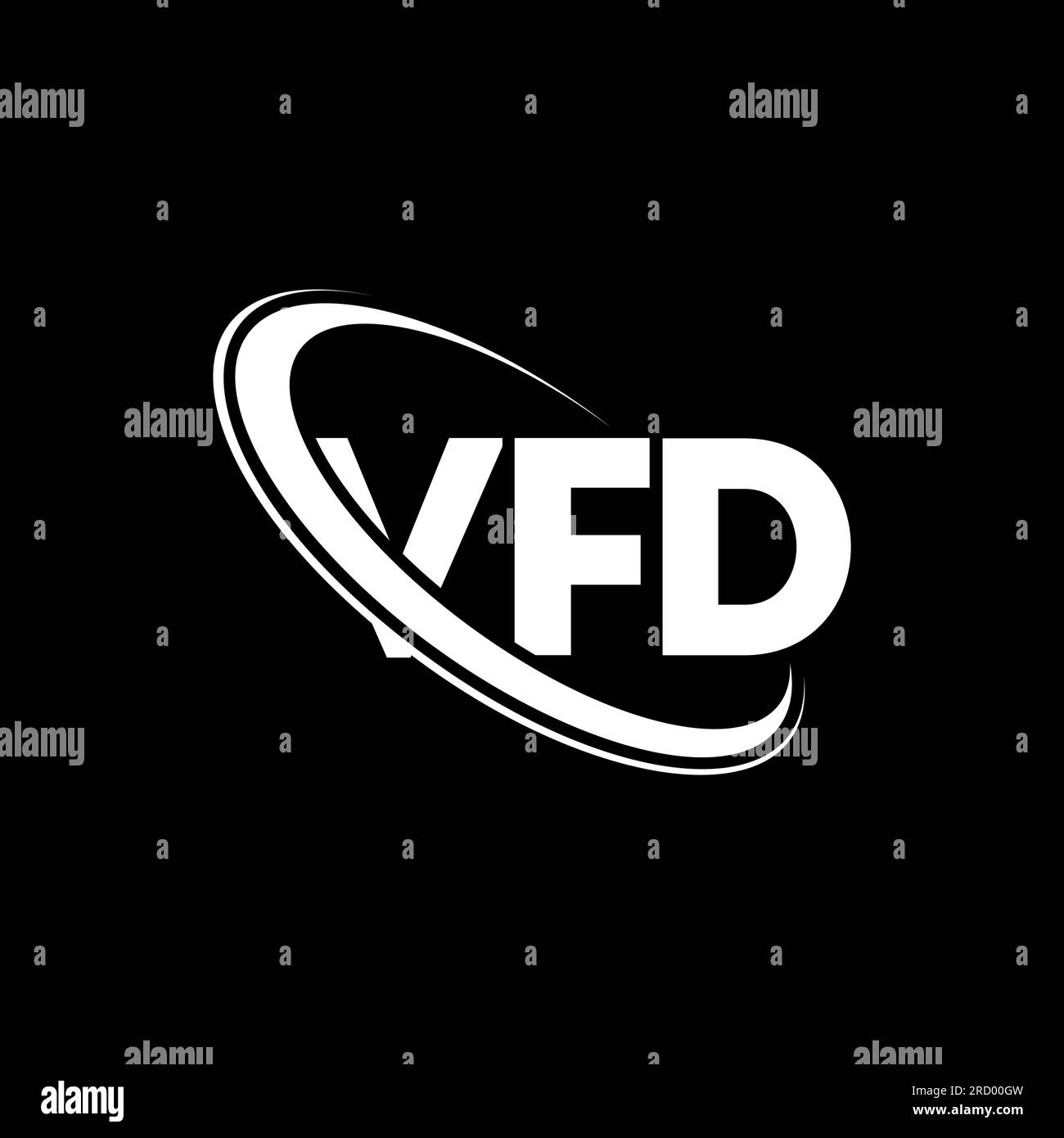 Logo VFD. Lettre VFD. Logo lettre VFD. Initiales VFD logo lié avec cercle et logo monogramme majuscule. Typographie VFD pour la technologie, les entreprises Illustration de Vecteur