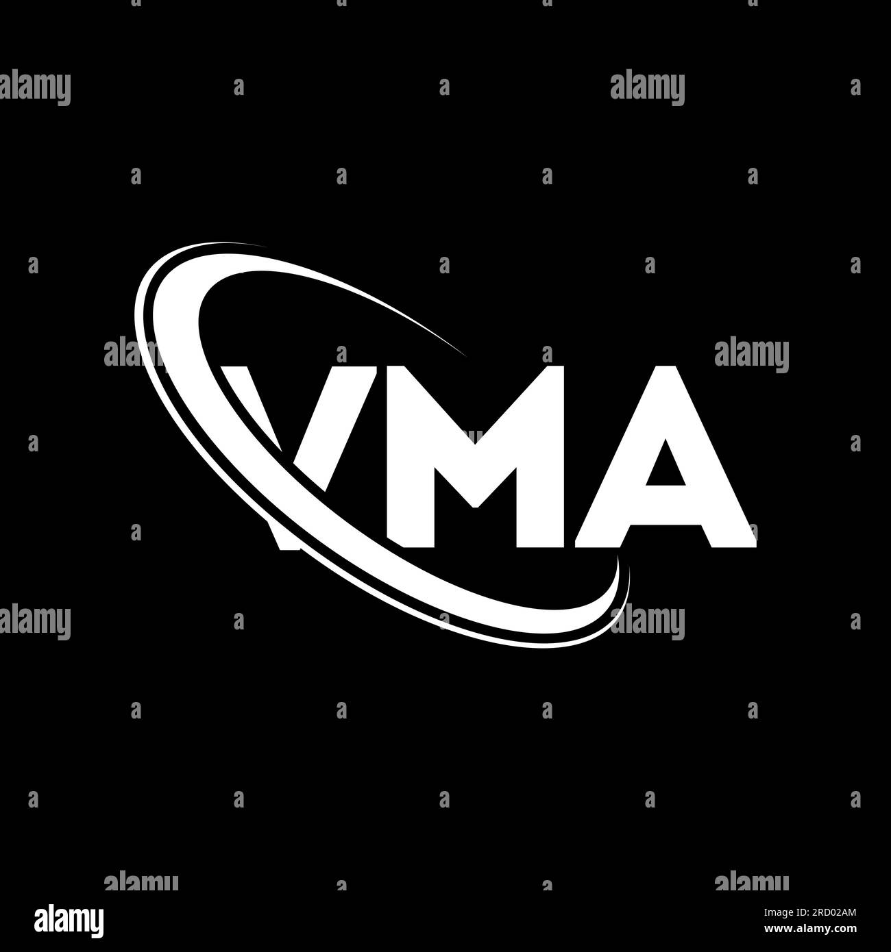 Logo VMA. Lettre VMA. Logo lettre VMA. Initiales logo VMA lié à un cercle et logo monogramme majuscule. Typographie VMA pour la technologie, les entreprises Illustration de Vecteur