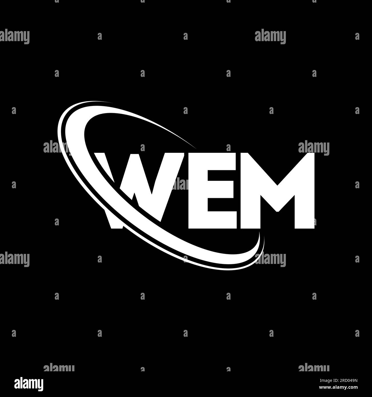 Logo WEM. Lettre WEM. Logo lettre WEM. Initiales WEM logo lié avec cercle et logo monogramme majuscule. Typographie WEM pour la technologie, les entreprises Illustration de Vecteur