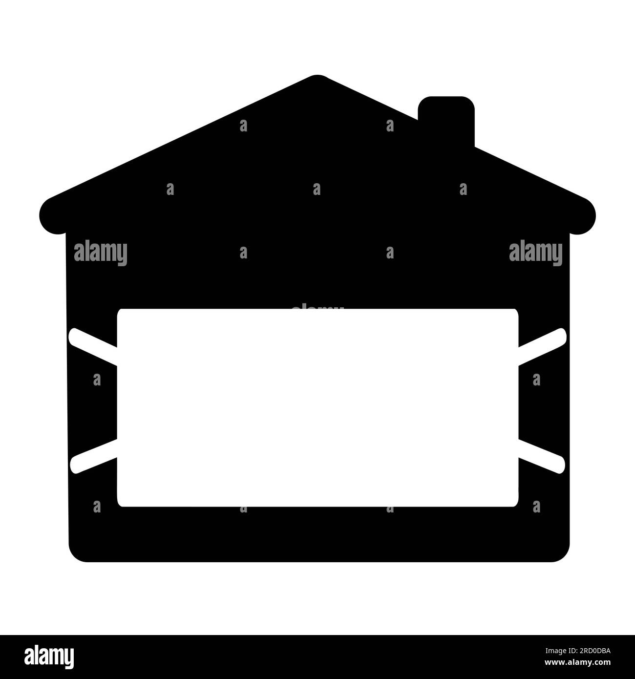 icône d'une maison avec un masque pendant la pandémie mondiale. Rester à la maison, illustration vectorielle, isoler Banque D'Images