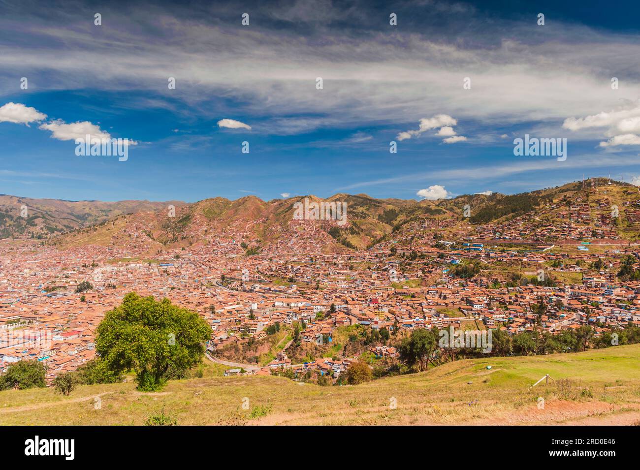 Ville de Cusco, Pérou, dans la Vallée Sacrée. Banque D'Images