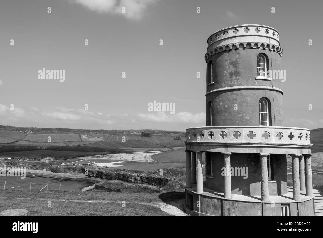 La tour Clavell donne sur la baie de Kimmeridge à Dorset Banque D'Images