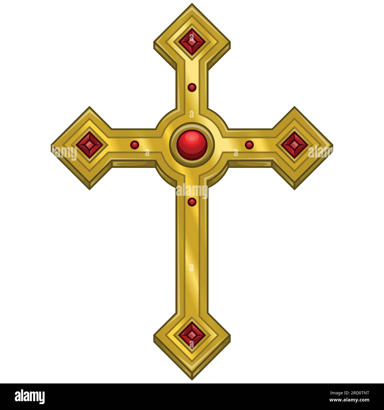 Conception vectorielle de croix chrétienne avec diamant, symbole de la religion catholique Illustration de Vecteur