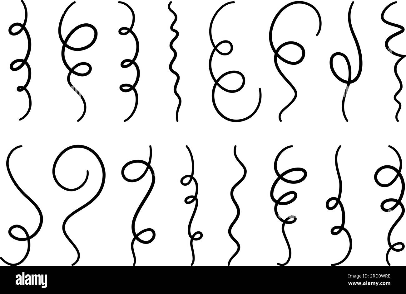 Ensemble de confettis et serpentins Doodle. Collection de confettis tombants dessinés à la main pour la fête de vacances. Doodle party pétard et éléments Popper. Vecteur Illustration de Vecteur