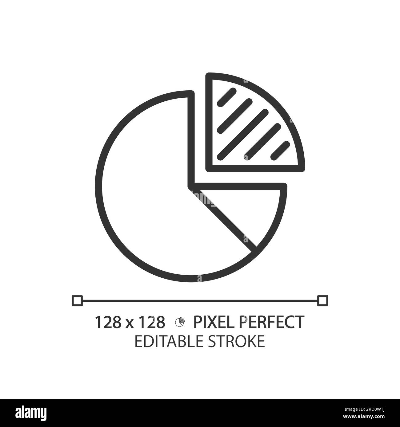 Icône linéaire de graphique circulaire Illustration de Vecteur