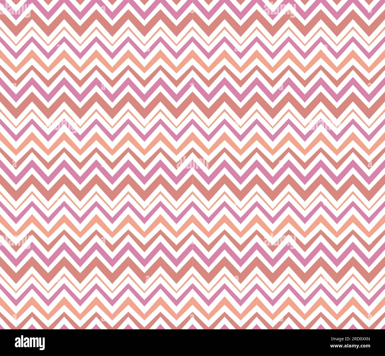Motif sans couture géométrique chevron, rayures de ligne irrégulière zigzag, design de style hipster des années 70, forme de triangle, palette de couleurs orange lilas rose. Blanc Illustration de Vecteur