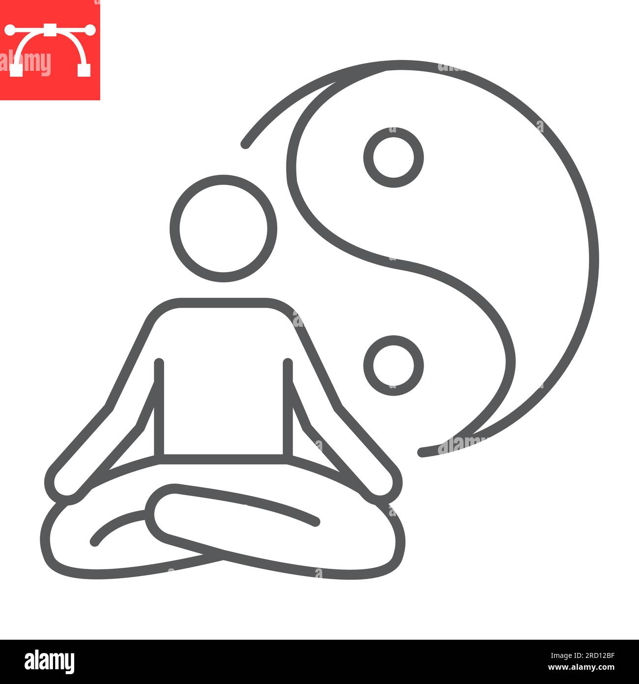 Icône de ligne de yoga, SPA et pilates, icône vectorielle de méditation, graphiques vectoriels, signe de contour de trait modifiable, eps 10. Illustration de Vecteur