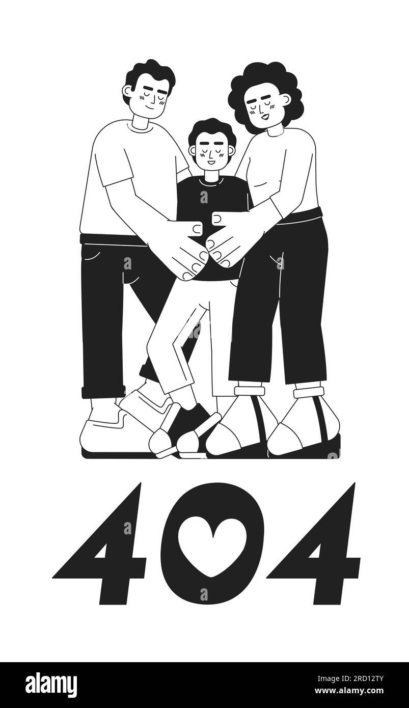 Message flash d'erreur 404 noir et blanc de la famille HUG Candid Illustration de Vecteur Message flash d'erreur 404 noir et blanc de la famille HUG Candid Illustration de Vecteur