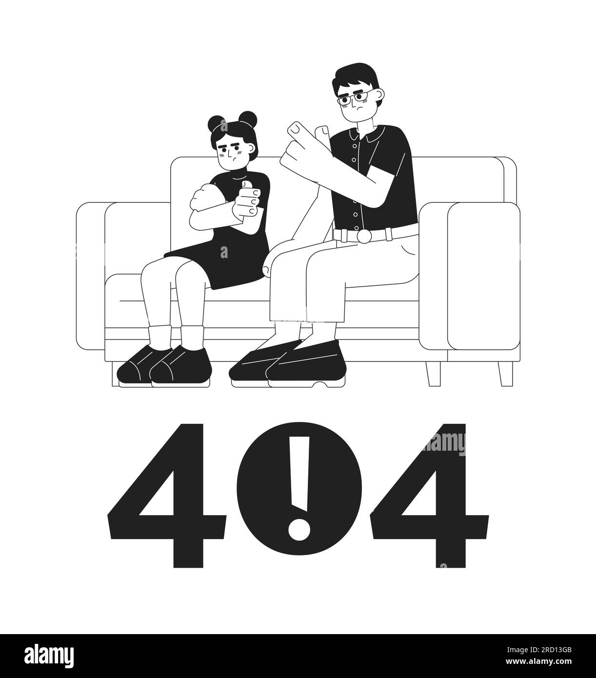 Message flash d'erreur 404 noir blanc enfant grondant parent asiatique Illustration de Vecteur Message flash d'erreur 404 noir blanc enfant grondant parent asiatique Illustration de Vecteur