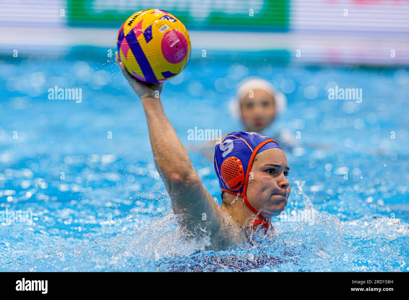 Fukuoka, Japon. 18 juillet 2023. FUKUOKA, JAPON - JUILLET 18 : lors du Championnat du monde aquatique 2023 match de Waterpolo féminin entre le Kazakhstan et les pays-Bas le 18 juillet 2023 à Fukuoka, Japon (photo Albert Ten Hove/Orange Pictures) crédit : Orange pics BV/Alamy Live News Banque D'Images