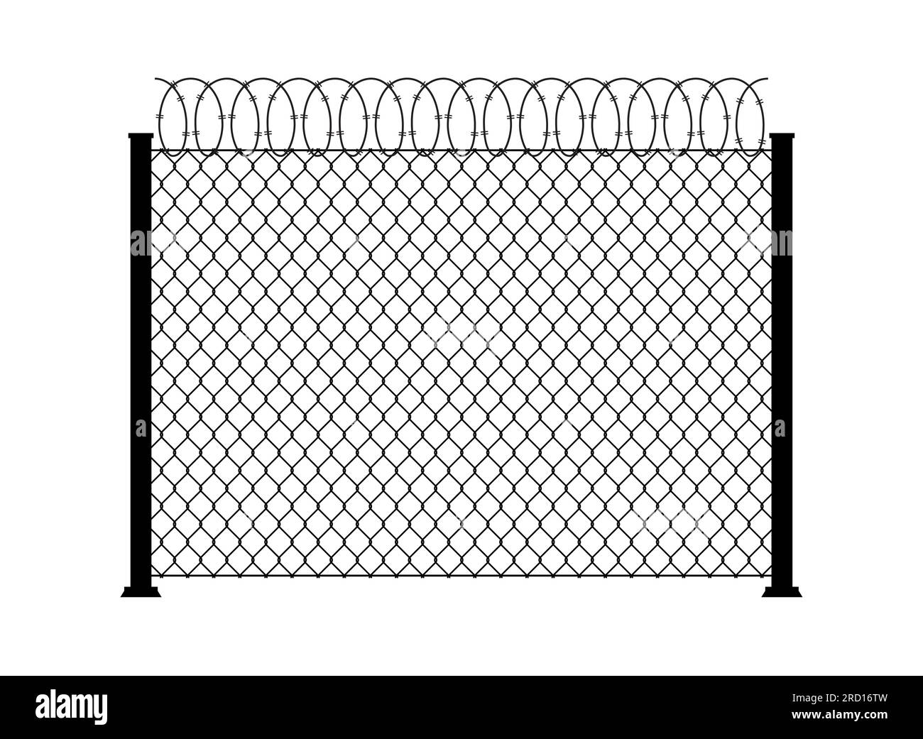 Maillon de chaine METALLIQUE en fil barbelé pour CLOTURE. Mur de grille de cage de clôture de texture de filet d'acier de maille Illustration de Vecteur