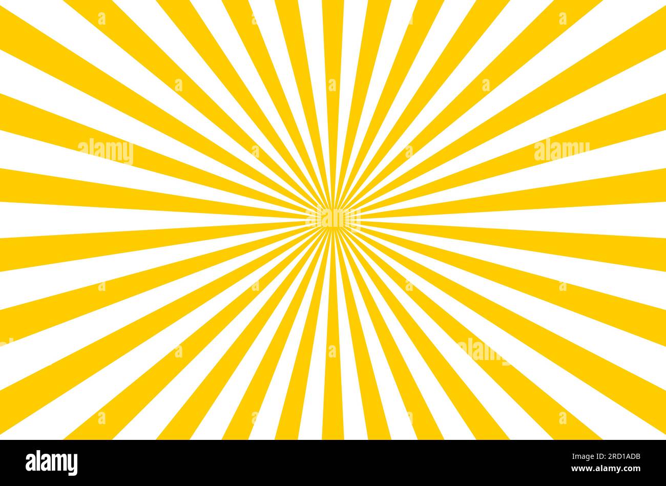 Conception de faisceau de rayonnement de rayonnement de rayonnement de rayon de soleil jaune éclat de lumière. Fond orange rétro Sunburst. Illustration de Vecteur