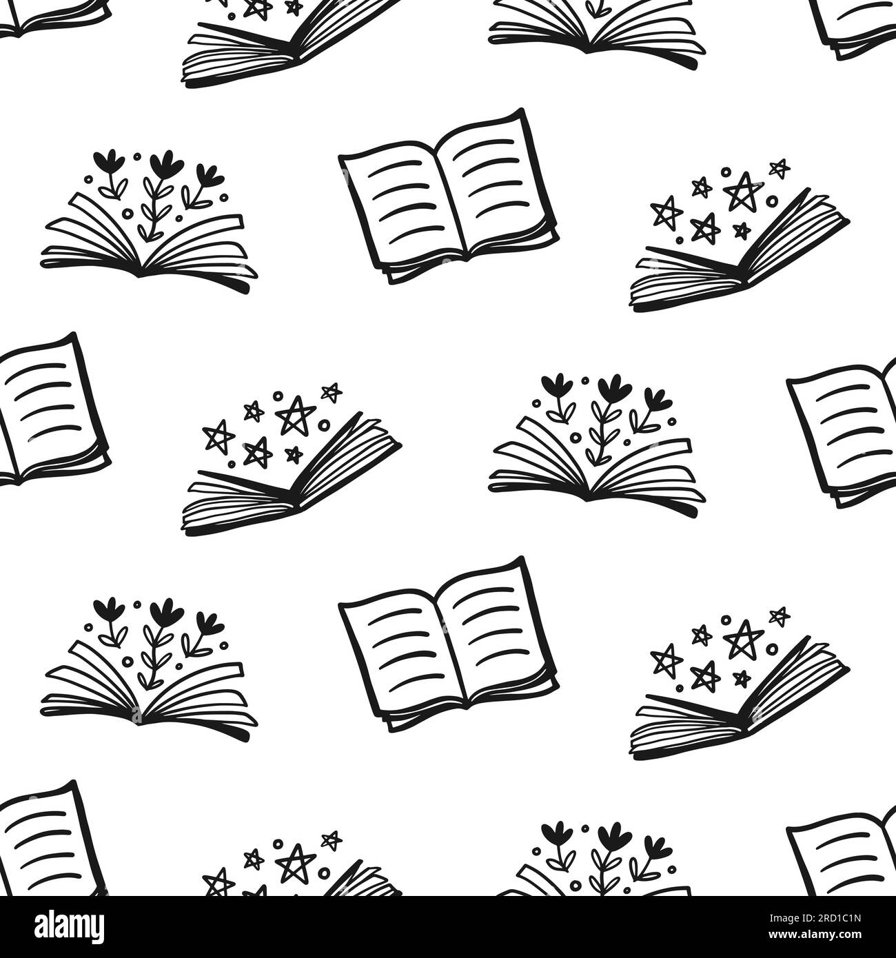 Ouvrez les livres mignon fond d'impression de motif sans couture Illustration de Vecteur