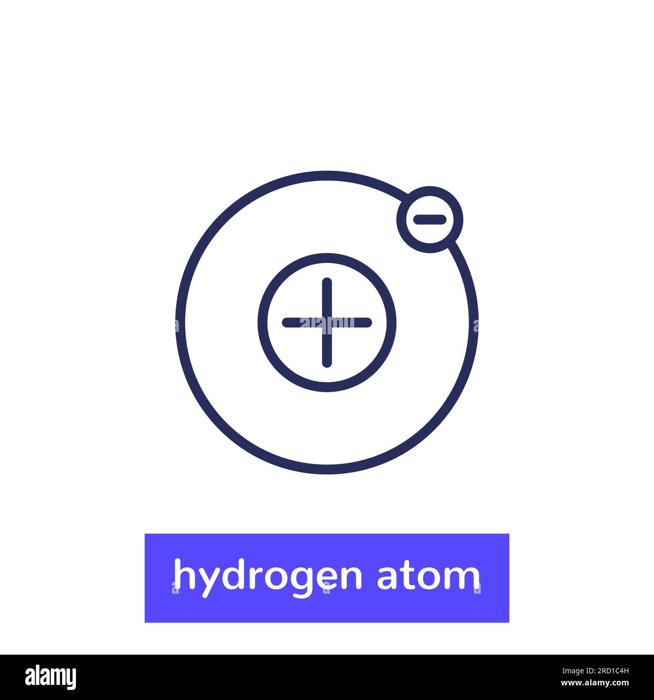 icône de ligne d'atome d'hydrogène sur blanc Illustration de Vecteur