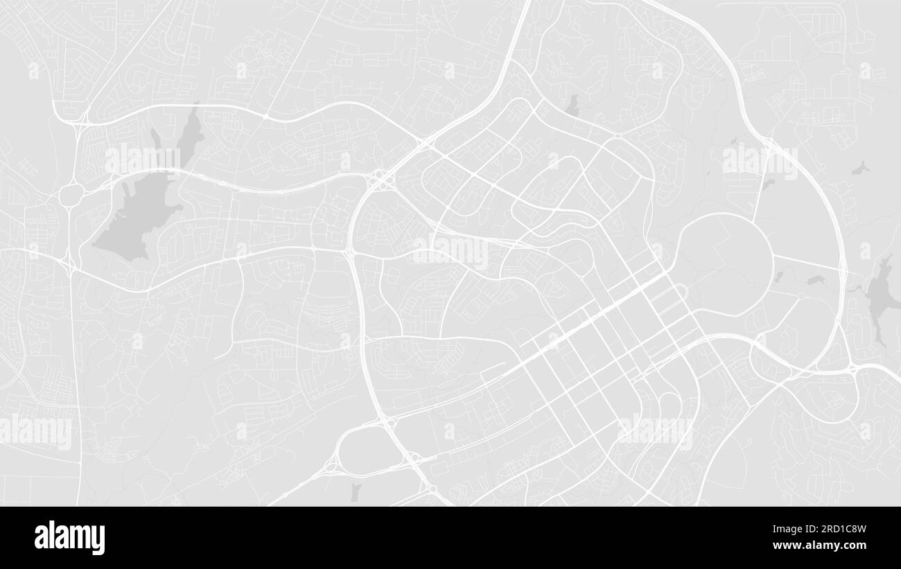 Carte d'Abuja en arrière-plan, Nigeria, affiche de ville blanche et gris clair. Carte vectorielle avec routes et eau. Format écran large, feuille de route de conception numérique plate. Illustration de Vecteur