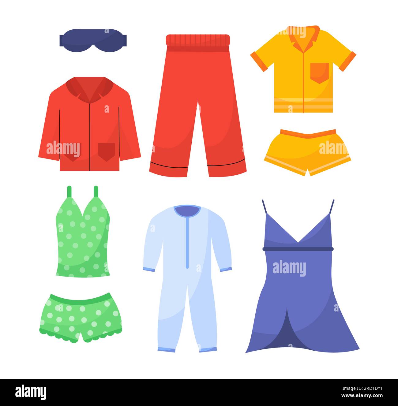 Ensemble de divers pyjamas concept Illustration de Vecteur