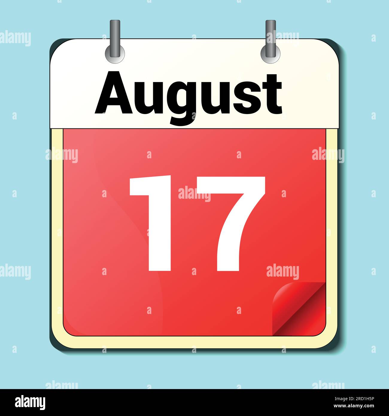 Jour sur le calendrier, format image vectorielle, août 17 Illustration de Vecteur