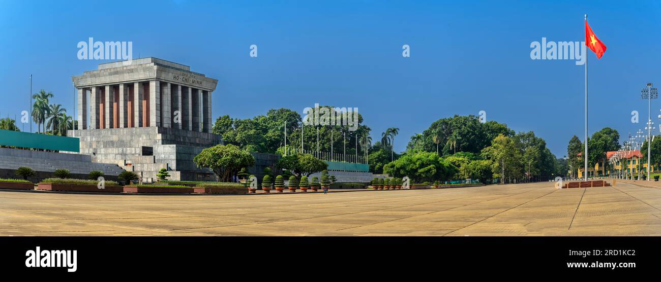 Vietnam, Vue Panoramique de Ho Chi Min mausolée à Hanoi Banque D'Images