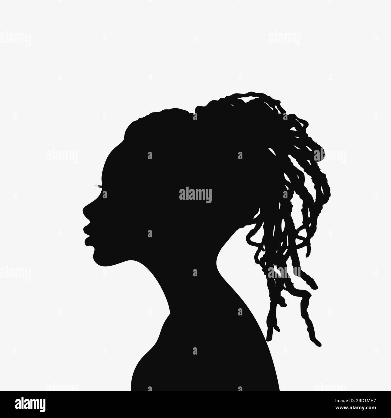 Profil de femme afro-américaine. Silhouette noire. Illustration vectorielle EPS10 Illustration de Vecteur