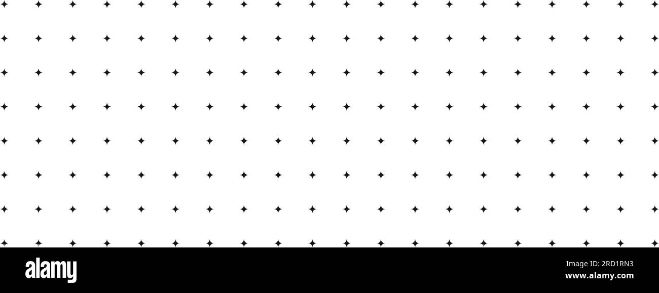 Grille de points noirs sur fond blanc. Modèle de page de bloc-notes. Texture du journal à balles. Motif sans couture de points en forme d'étoile. Fond de papier d'école ou de bureau. Illustration graphique vectorielle Illustration de Vecteur