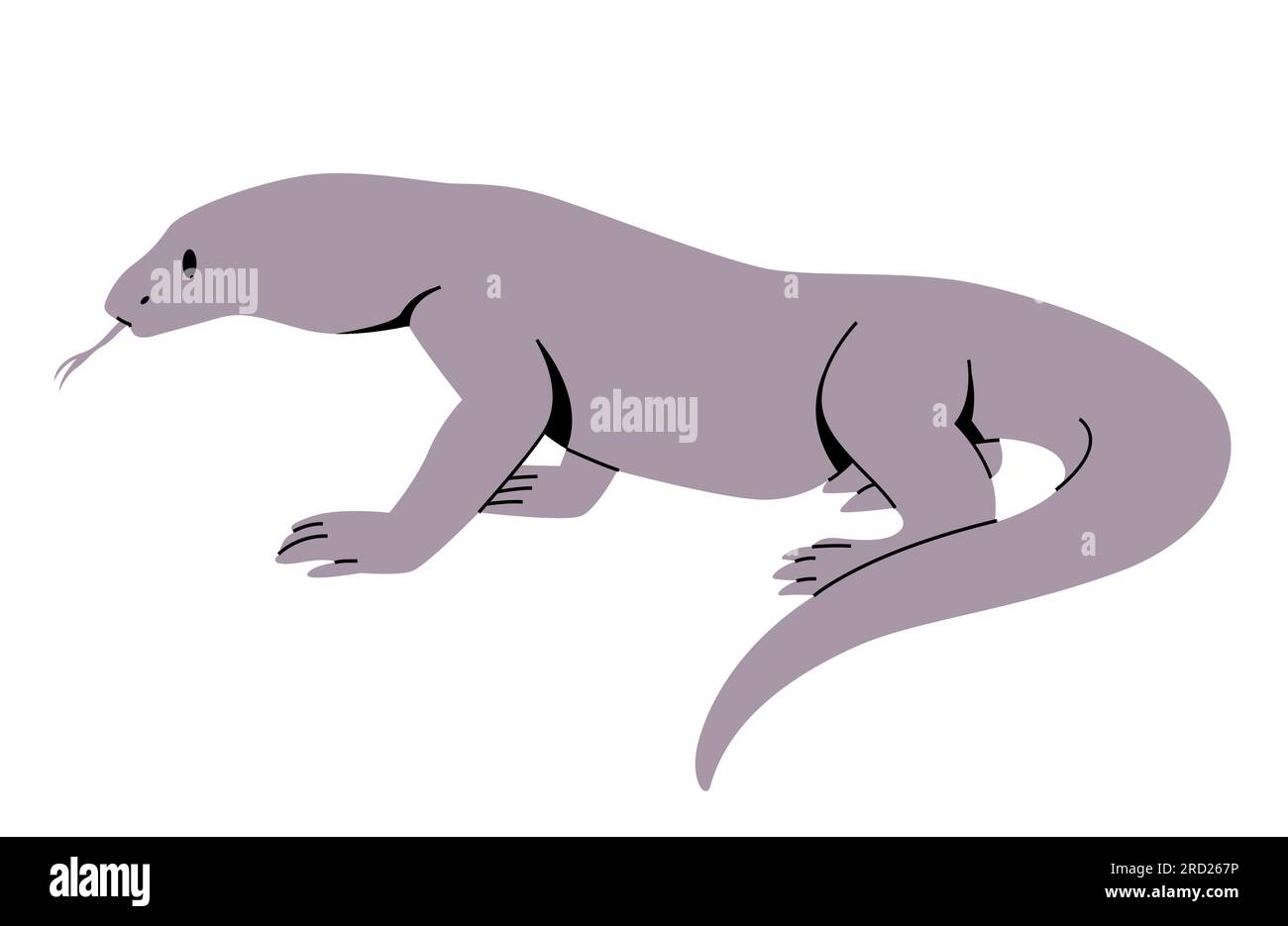 komodo varanus komodoensis carnivore espèce dangereuse menacée illustration d'un animal lézard géant Illustration de Vecteur