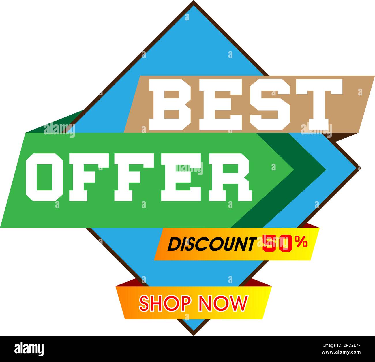 Meilleure offre 50 % de réduction sur la vente bannière. Illustration de Vecteur