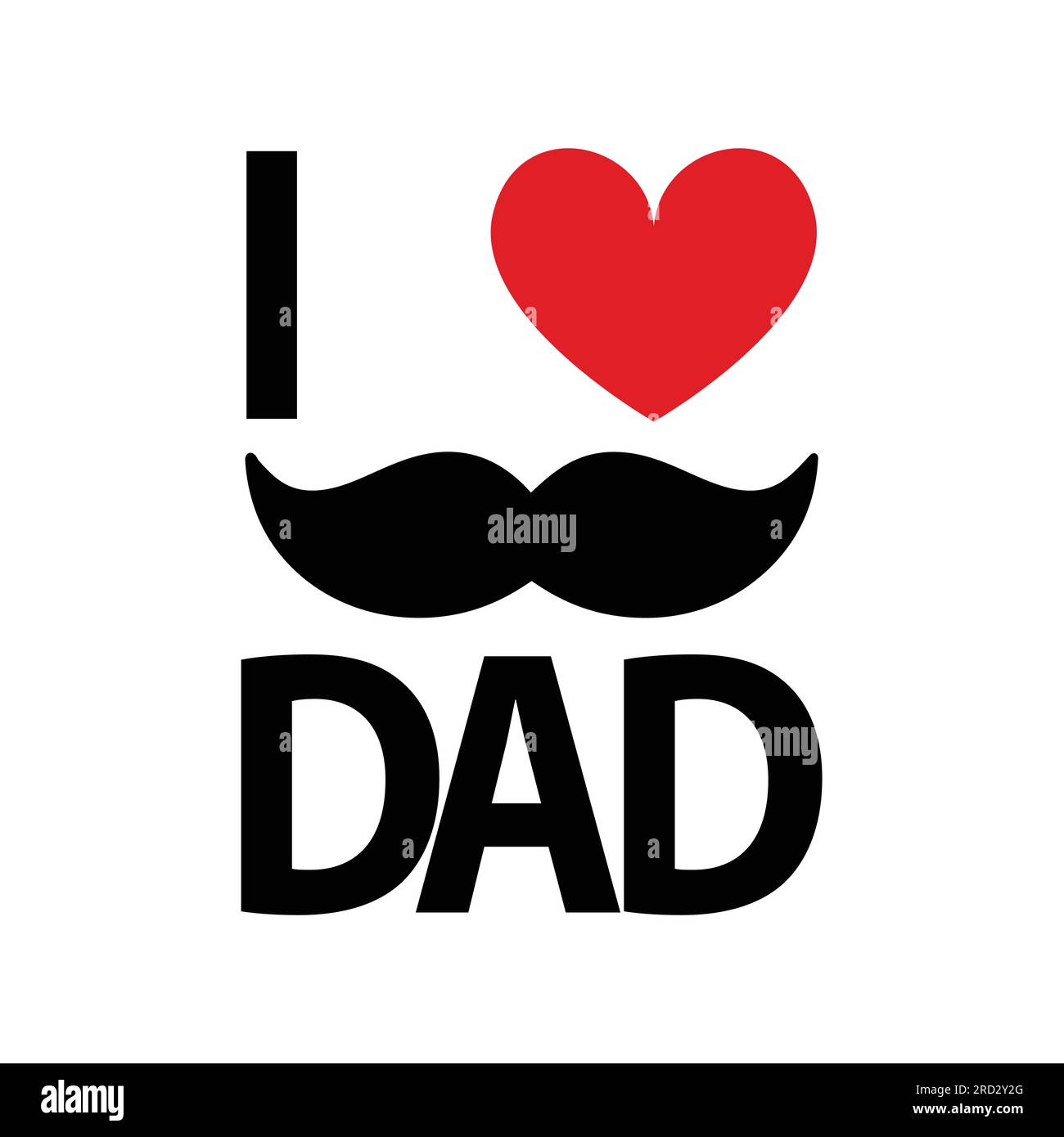 J'aime papa vecteur de conception de typographie isolé sur fond blanc. Fond de fête des pères heureuse illustration vectorielle pour carte, conception pour carte de voeux Illustration de Vecteur
