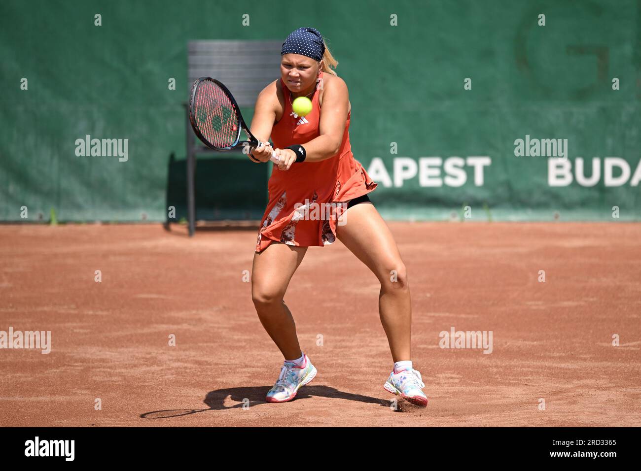 Budapest, Hongrie. 18 juillet 2023. Diana Maksimovna Snaider (RUS) lors de la deuxième journée du Grand Prix de tennis de Hongrie WTA250 le 18 juillet 2023 au Romai Teniszakademia, Budapest, Hongrie crédit : Live Media Publishing Group/Alamy Live News Banque D'Images