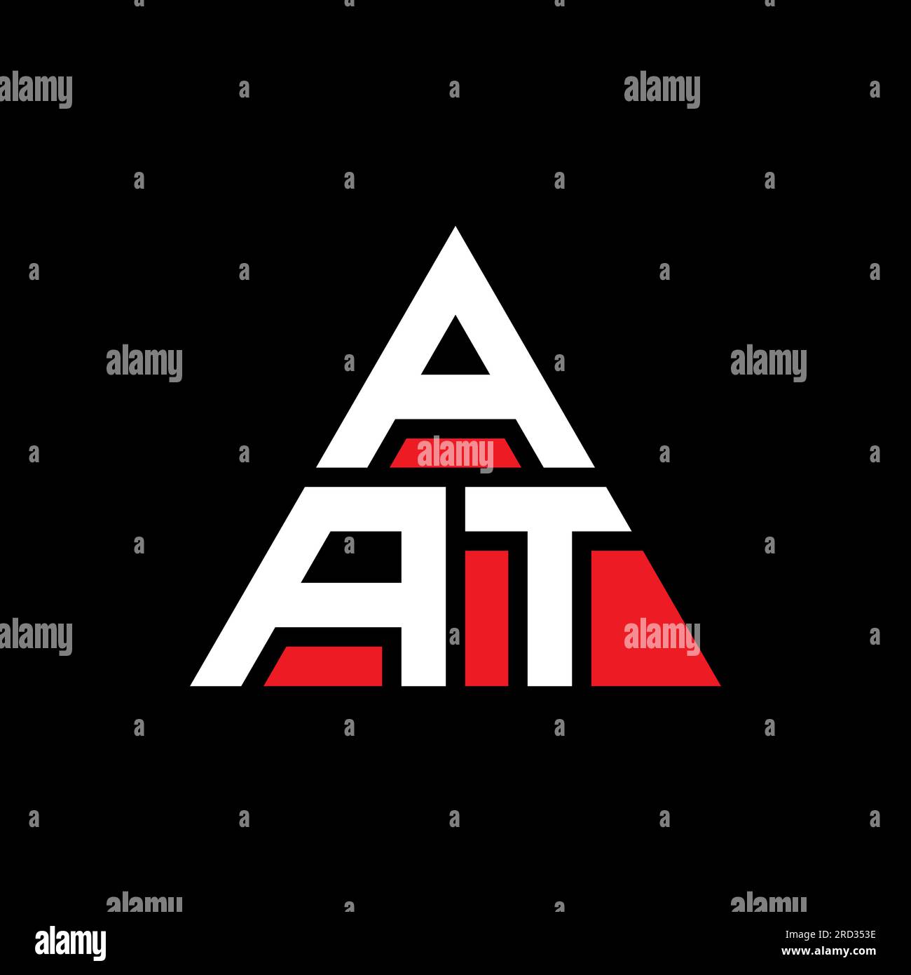 Logo de lettre triangle AAT avec forme de triangle. Monogramme de logo triangle AAT. Modèle de logo vecteur triangle AAT avec couleur rouge. AAT Illustration de Vecteur