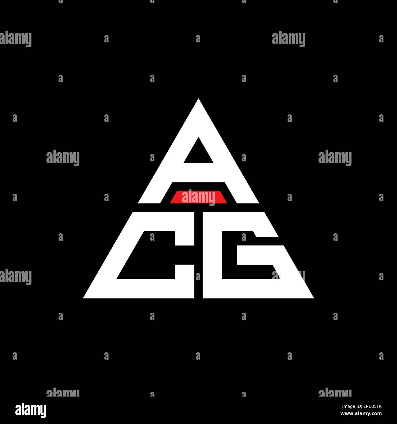 Logo de lettre triangle ACG avec forme de triangle. Monogramme de logo triangle ACG. Modèle de logo vectoriel triangle ACG avec couleur rouge. ACG triangul Illustration de Vecteur