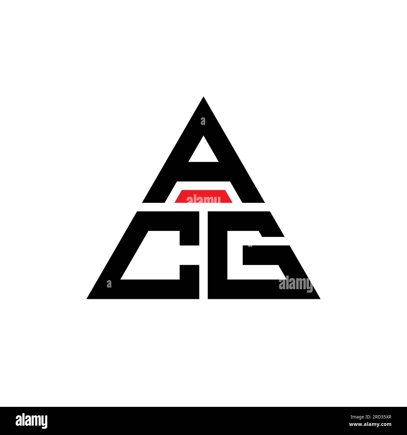 Logo de lettre triangle ACG avec forme de triangle. Monogramme de logo triangle ACG. Modèle de logo vectoriel triangle ACG avec couleur rouge. ACG triangul Illustration de Vecteur