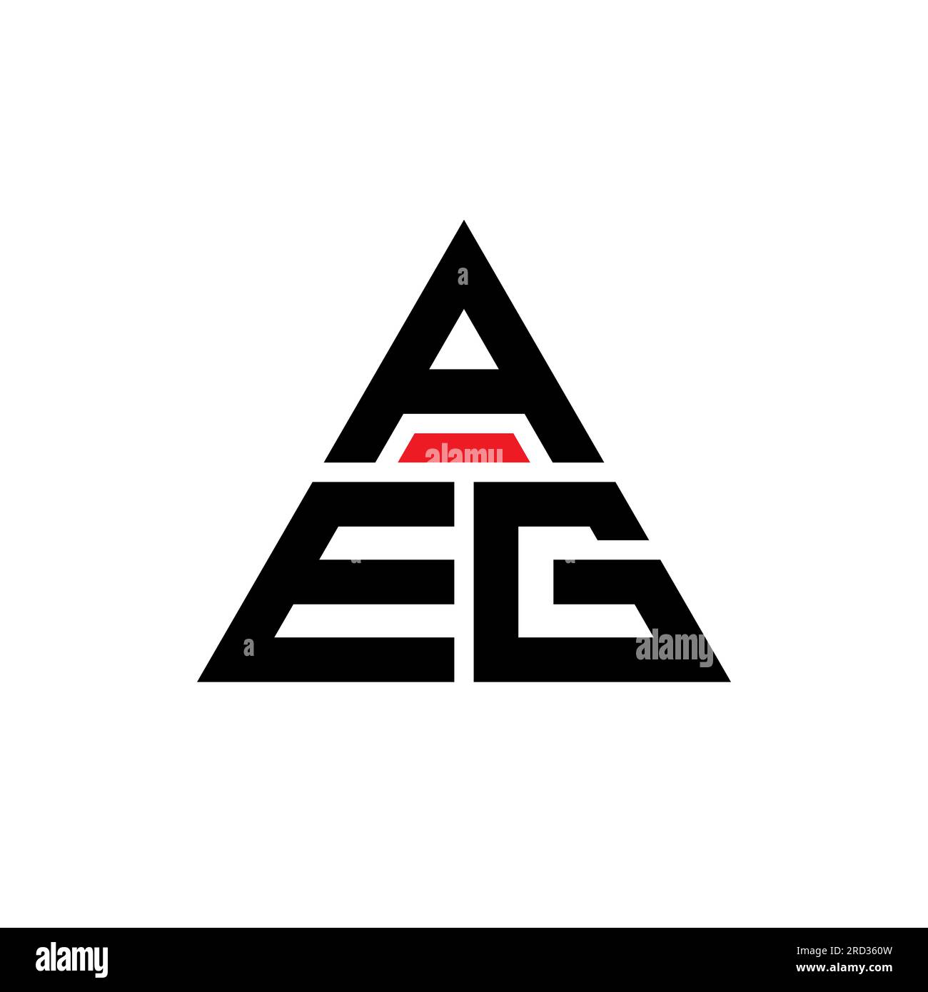 Logo AEG en forme de triangle. Monogramme de logo triangle AEG. Modèle de logo vecteur triangle AEG avec couleur rouge. AEG triangul Illustration de Vecteur