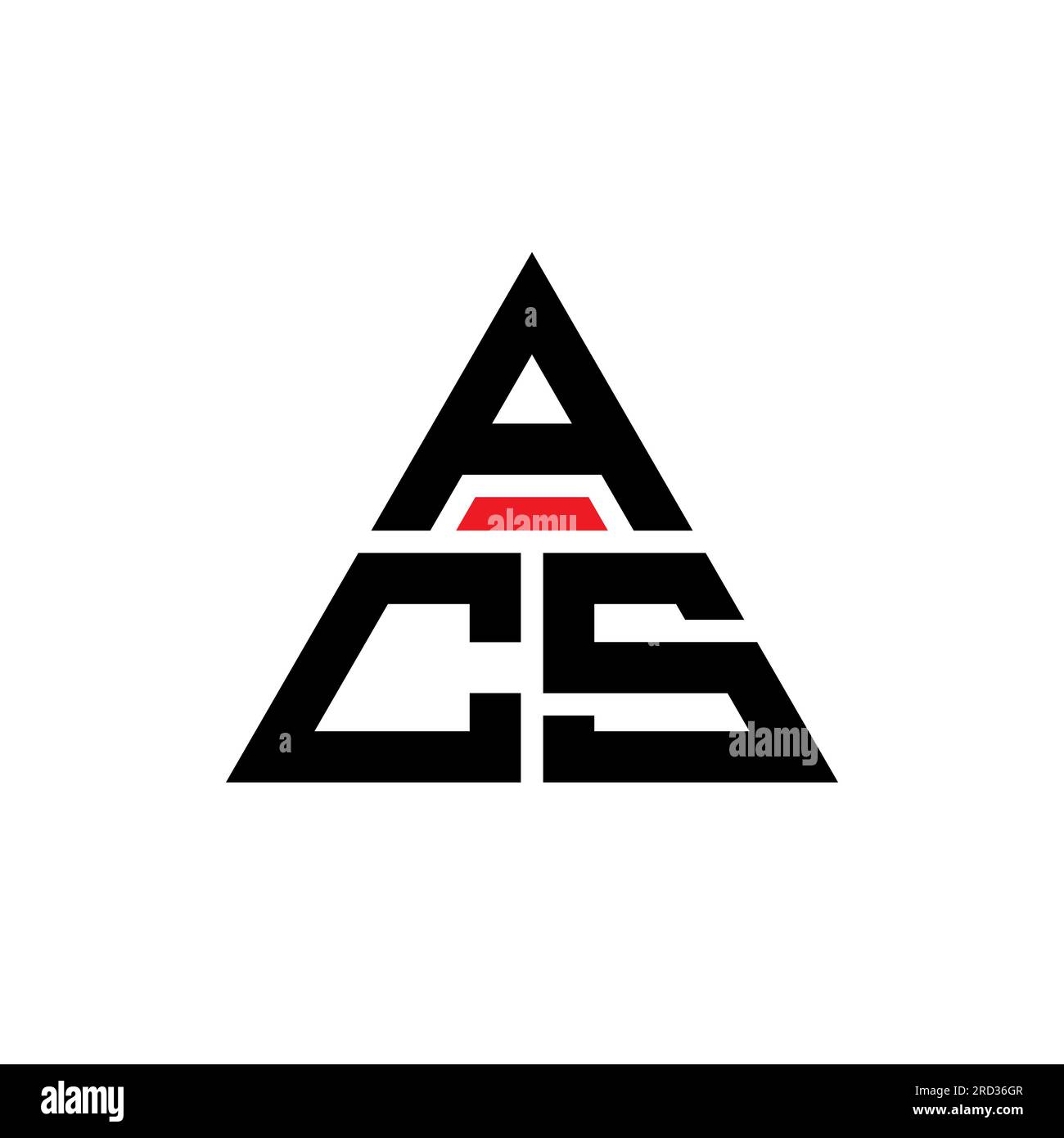 Logo de lettre triangle ACS avec forme de triangle. Monogramme de conception de logo triangle ACS. Modèle de logo vecteur triangle ACS avec couleur rouge. ACS triangul Illustration de Vecteur
