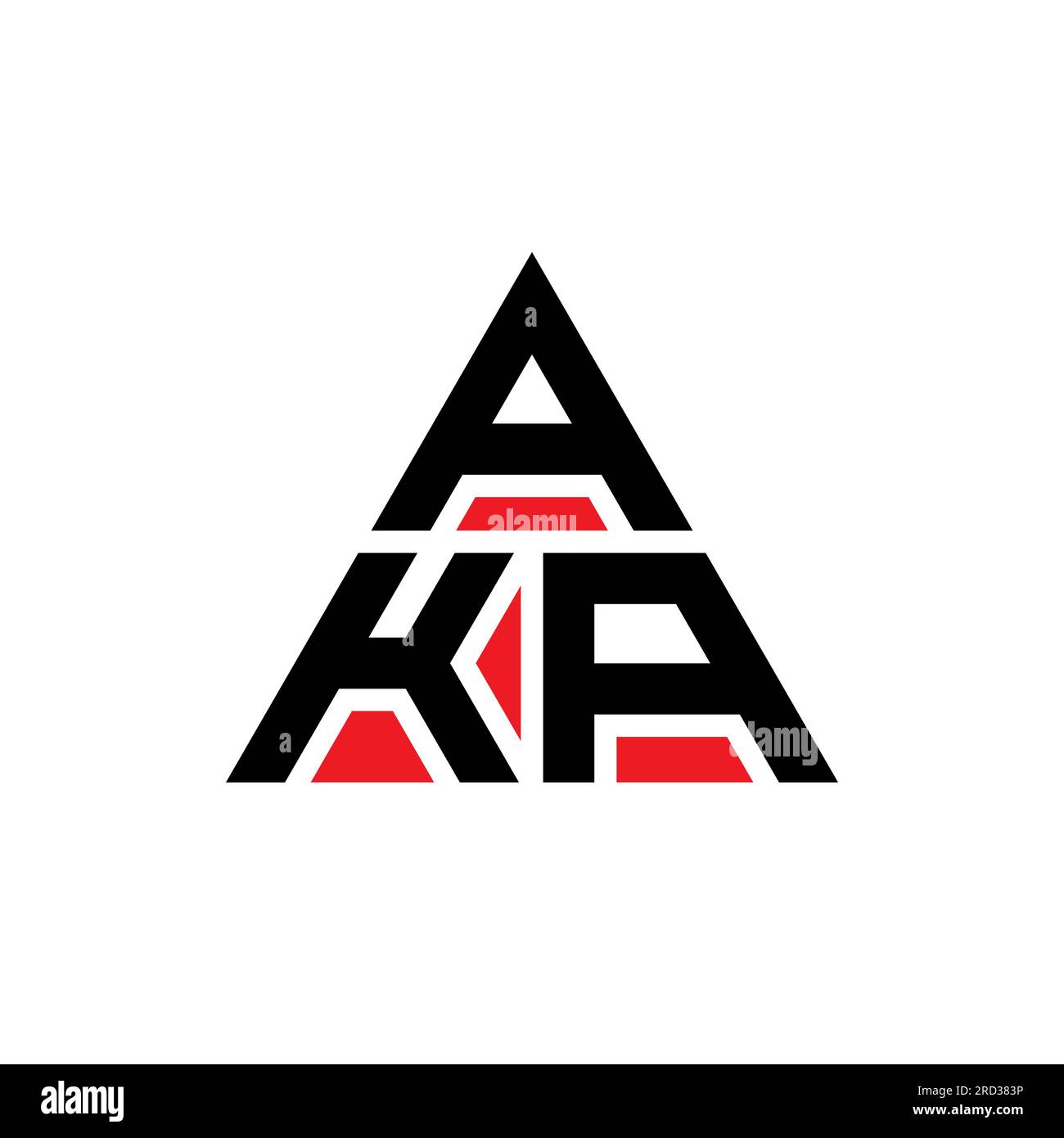 Logo de lettre triangle AKA avec forme de triangle. Monogramme de logo triangle AKA. Modèle de logo vecteur triangle AKA avec couleur rouge. ALIAS triangul Illustration de Vecteur