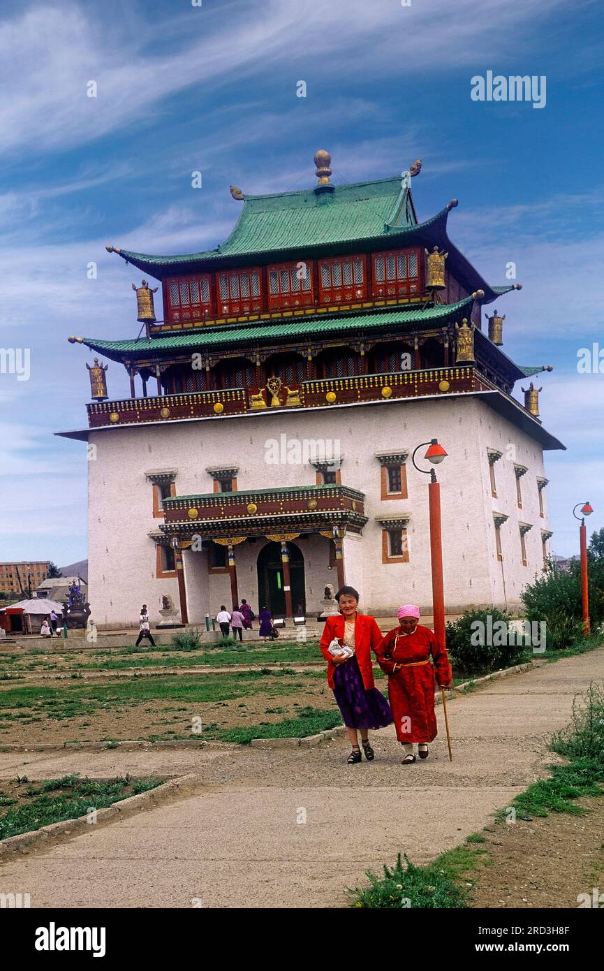 Asie Mongolie Oulan-Bator Mongolie Gandantegchinlen Monastère Khiid Banque D'Images