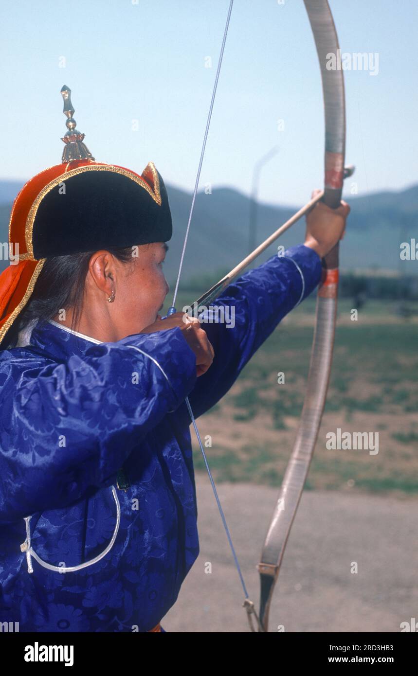 Asie Mongolie Naadam Festival - Archer Banque D'Images