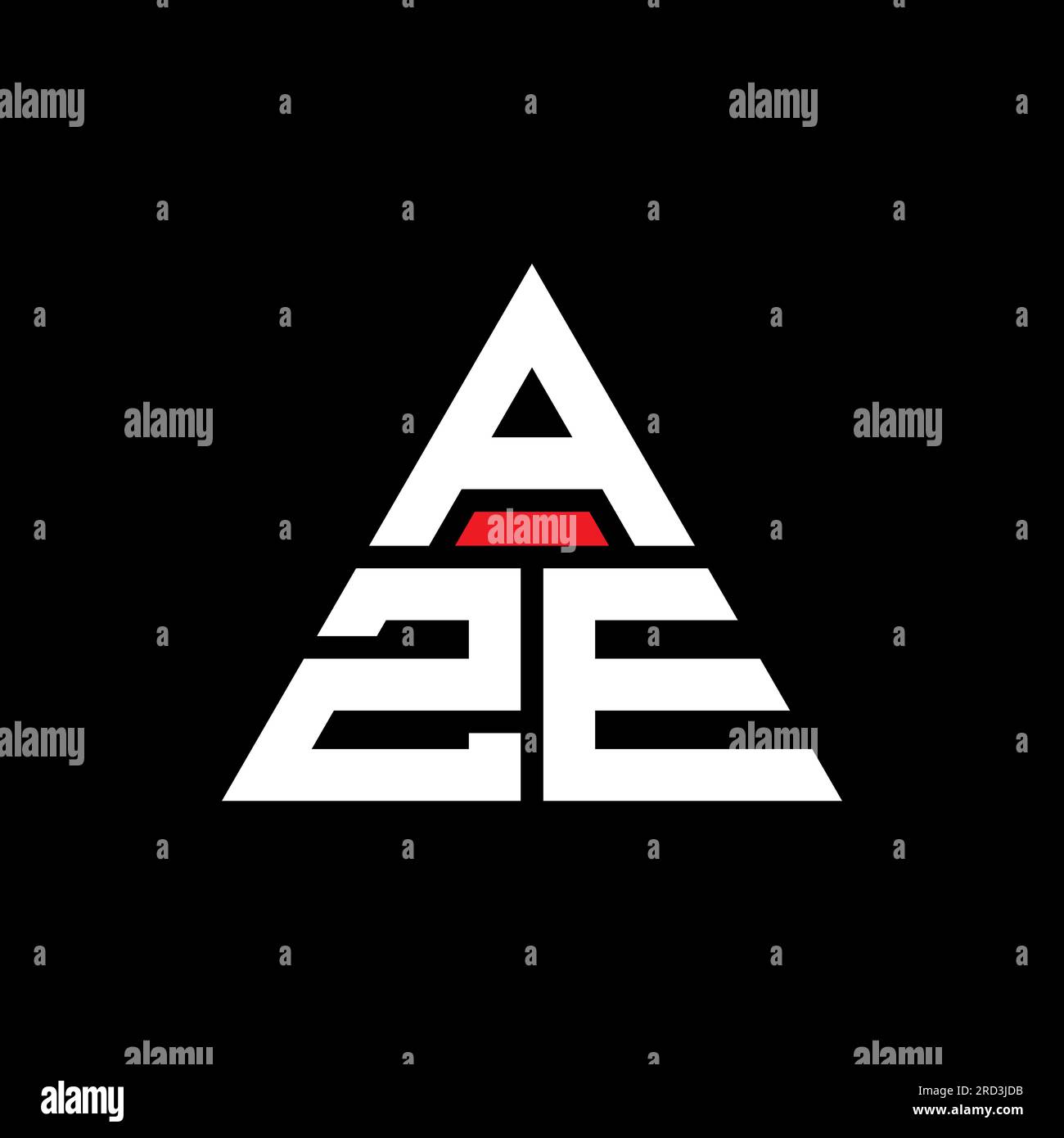 Logo lettre triangle AZE en forme de triangle. Monogramme de logo triangle AZE. Modèle de logo vecteur triangle AZE avec couleur rouge. AZE triangul Illustration de Vecteur