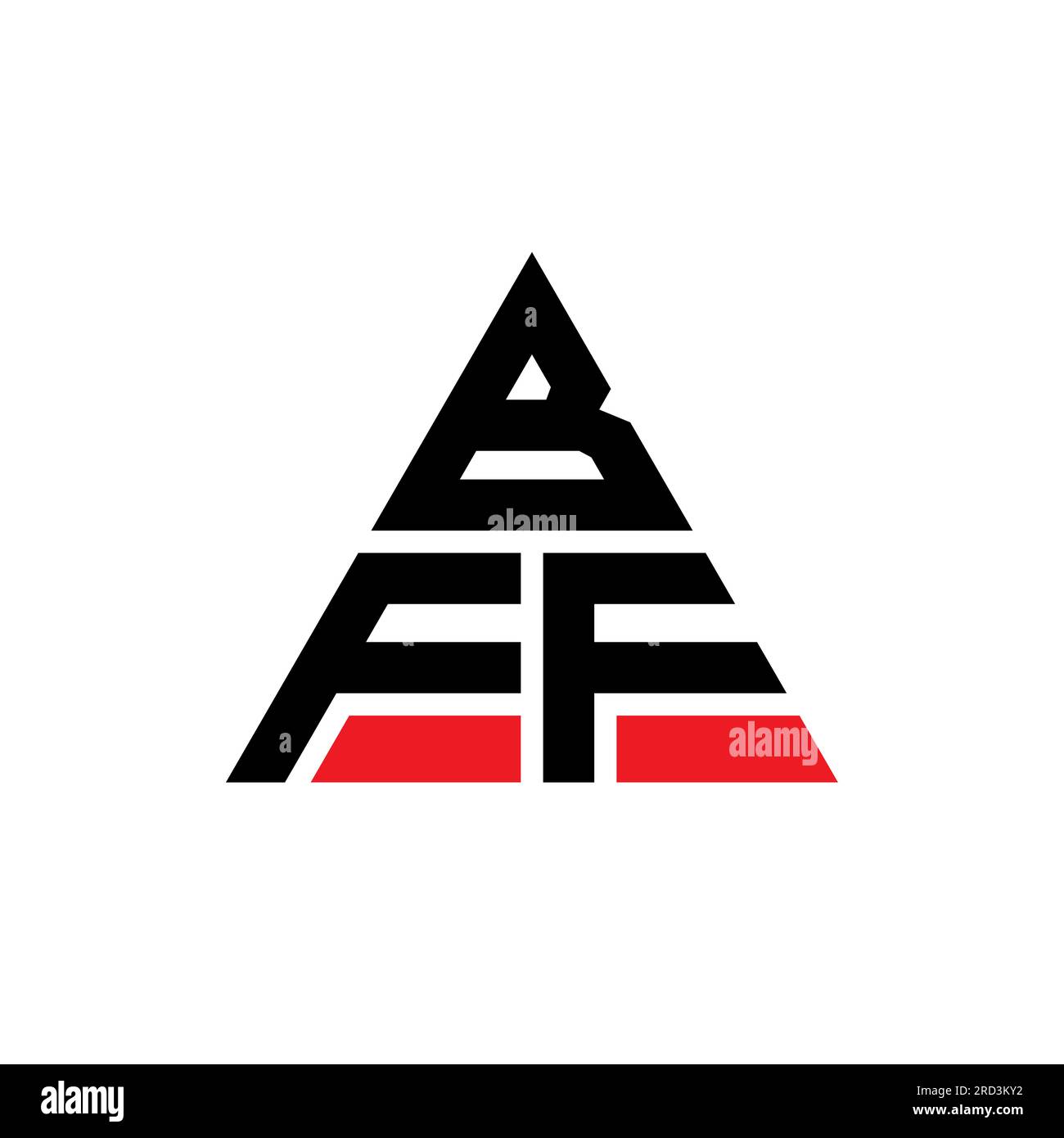 Logo lettre triangle BFF avec forme de triangle. Monogramme de logo triangle BFF. Modèle de logo vecteur triangle BFF avec couleur rouge. BFF triangul Illustration de Vecteur