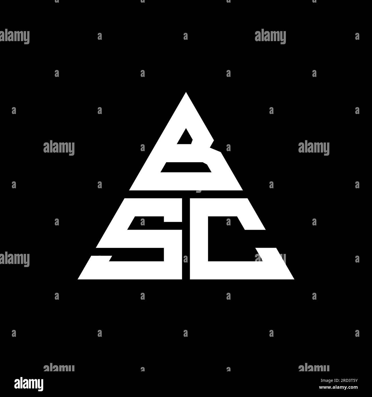 Design de logo de lettre triangle BSC avec forme de triangle. Monogramme de conception de logo triangle BSC. Modèle de logo vectoriel triangle BSC avec couleur rouge. BSC triangul Illustration de Vecteur