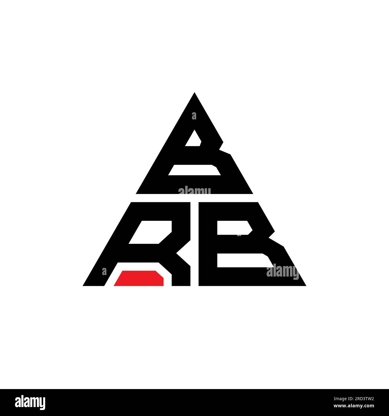 Logo en forme de triangle BRB. Monogramme de logo triangle BRB. Modèle de logo vectoriel triangle BRB avec couleur rouge. BRB triangul Illustration de Vecteur