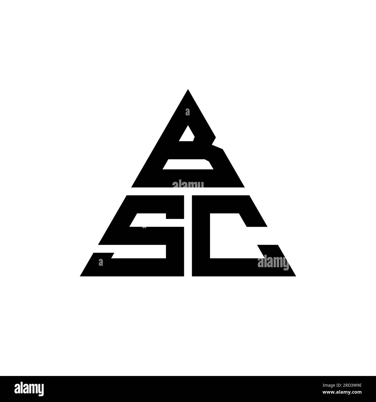 Design de logo de lettre triangle BSC avec forme de triangle. Monogramme de conception de logo triangle BSC. Modèle de logo vectoriel triangle BSC avec couleur rouge. BSC triangul Illustration de Vecteur