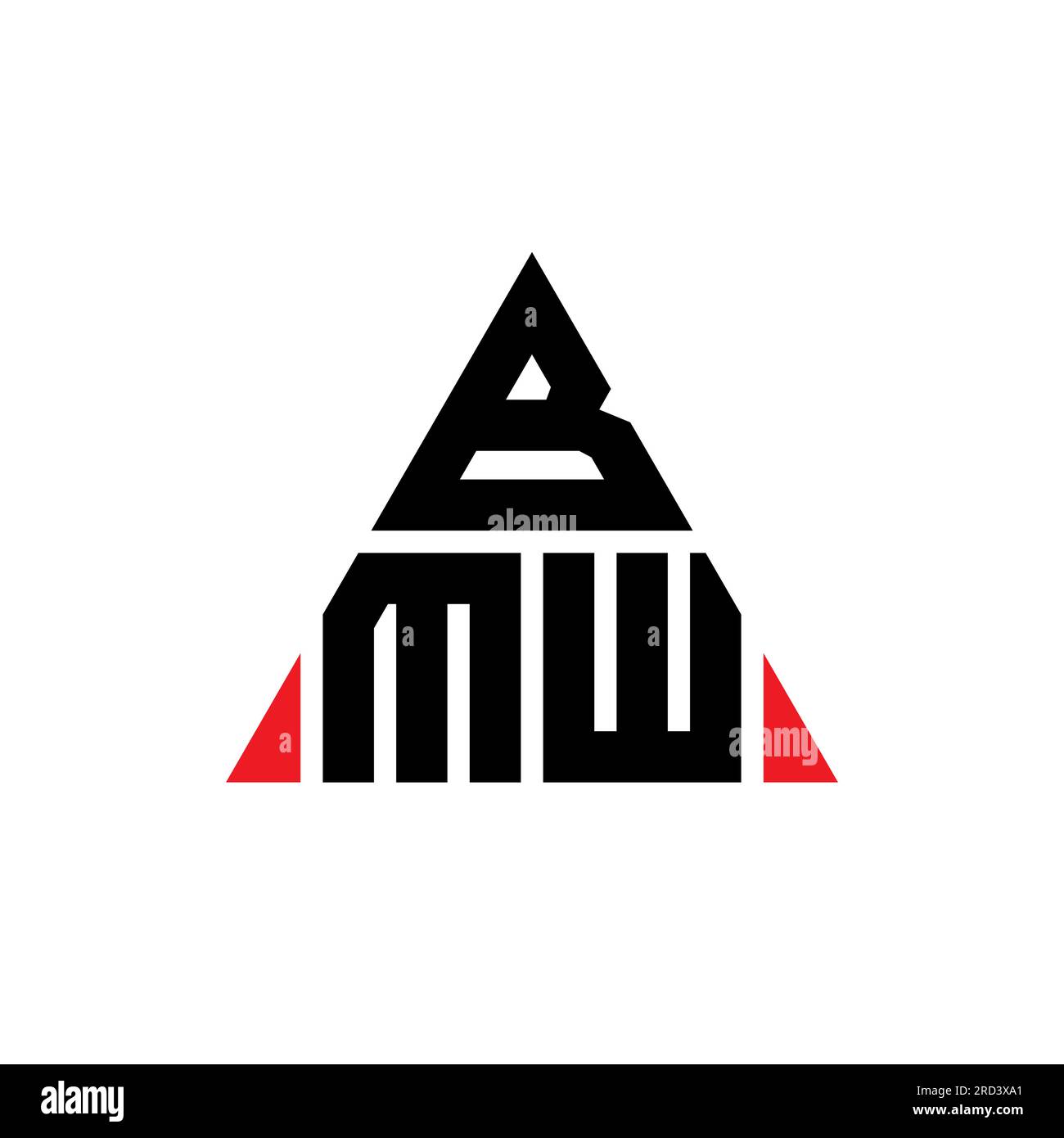 Design de logo de lettre triangle BMW avec forme de triangle. Monogramme de conception de logo triangle BMW. Modèle de logo vecteur triangle BMW avec couleur rouge. BMW triangul Illustration de Vecteur