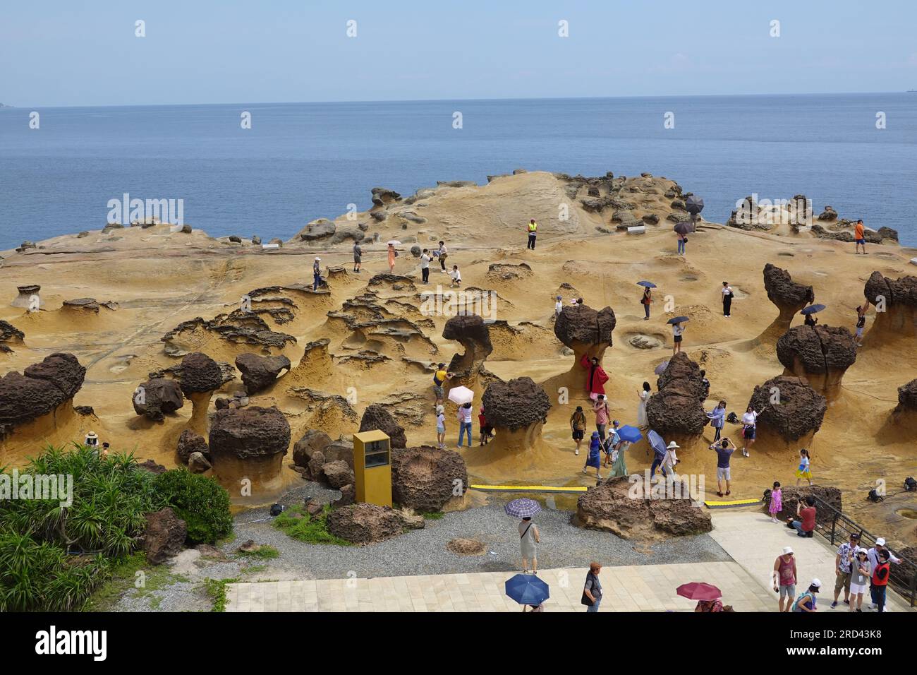 Yehliu Gepark roches altérées par la mer, le temps et le mouvement de la terre pour créer un paysage géologique unique, Yehliu Cape près de Taipei, en Chine Banque D'Images